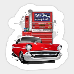 1957 Red and White Garage Built Chevy Bel Air Sticker
